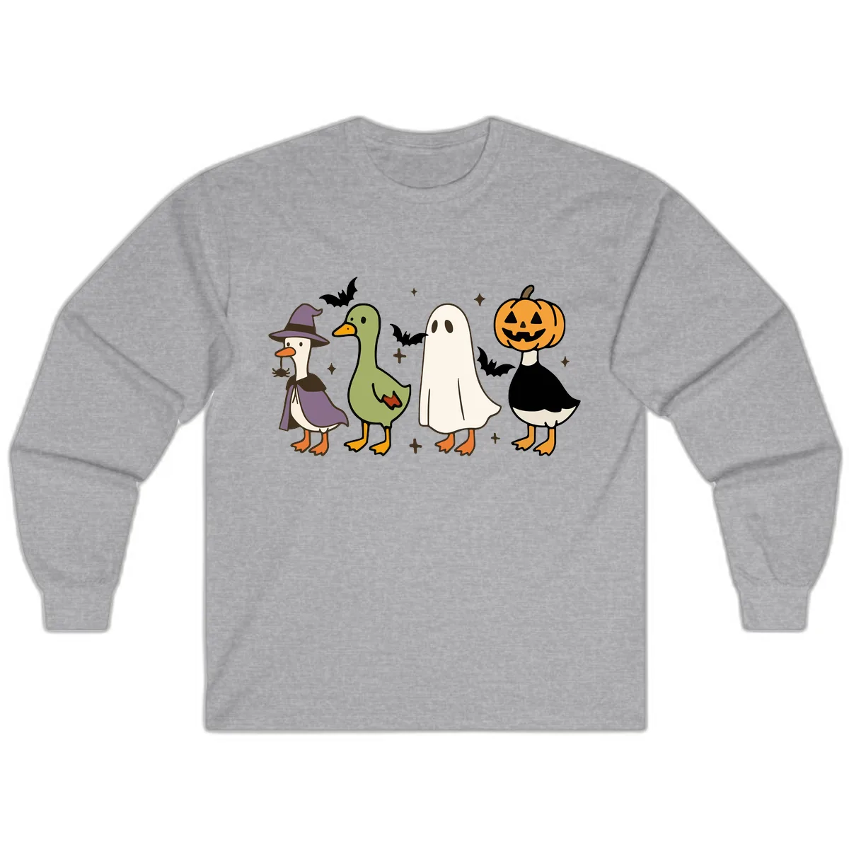 Halloween Animals Trick-or-Treat Long Sleeve in Sport Grey