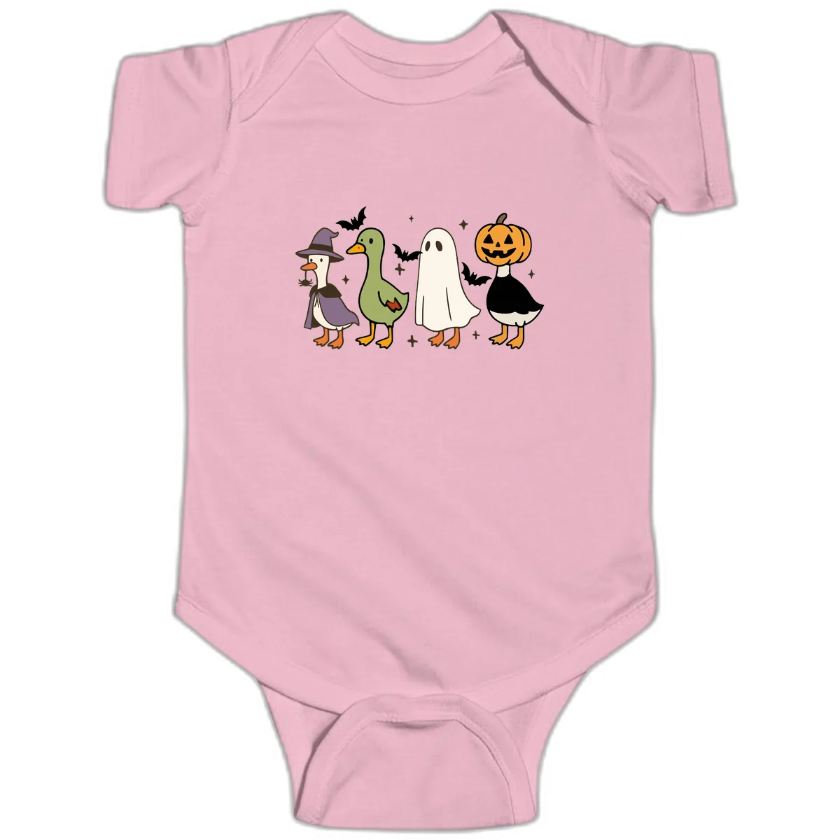 Halloween Animals Trick-or-Treat Baby Onesie in Pink