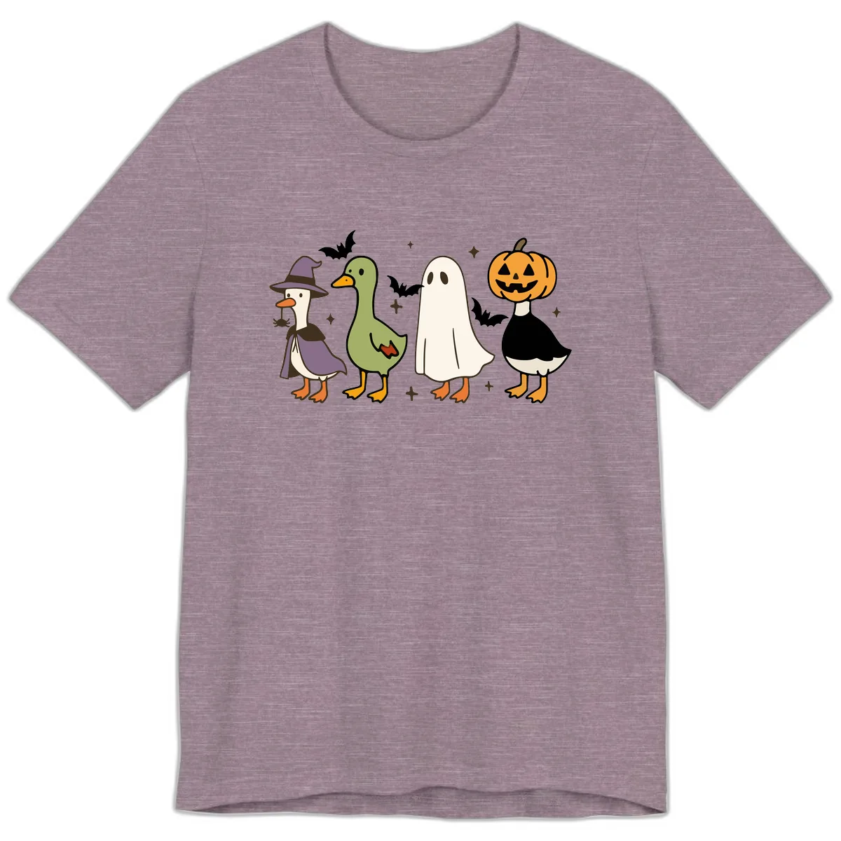 Halloween Animals Trick-or-Treat Premium T-Shirt in Heather Purple