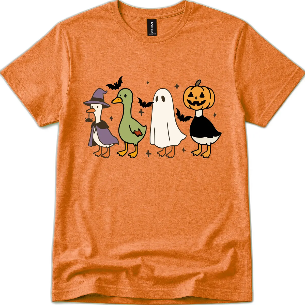 Halloween Animals Trick-or-Treat T-Shirt in Heather Orange