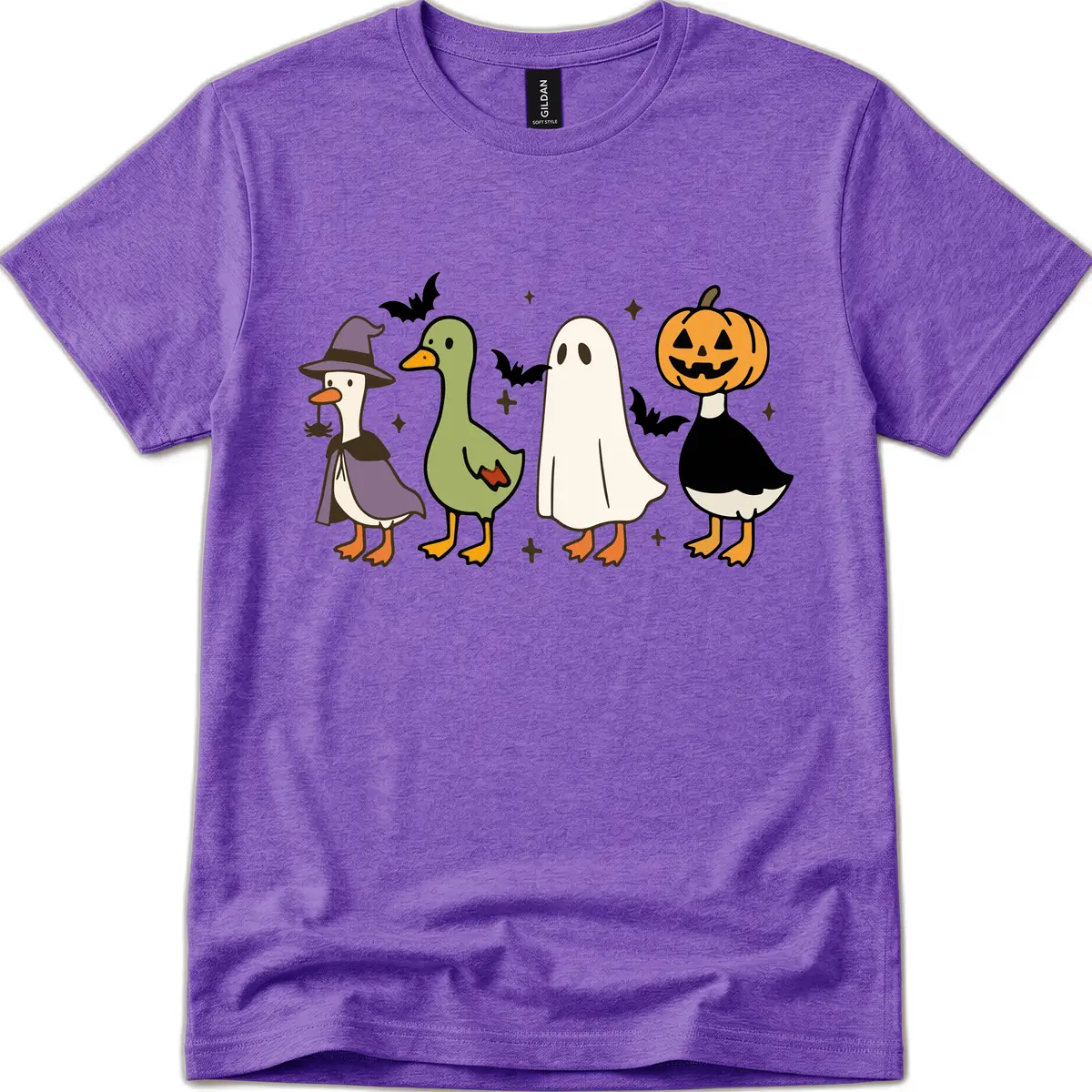 Halloween Animals Trick-or-Treat T-Shirt in Heather Purple
