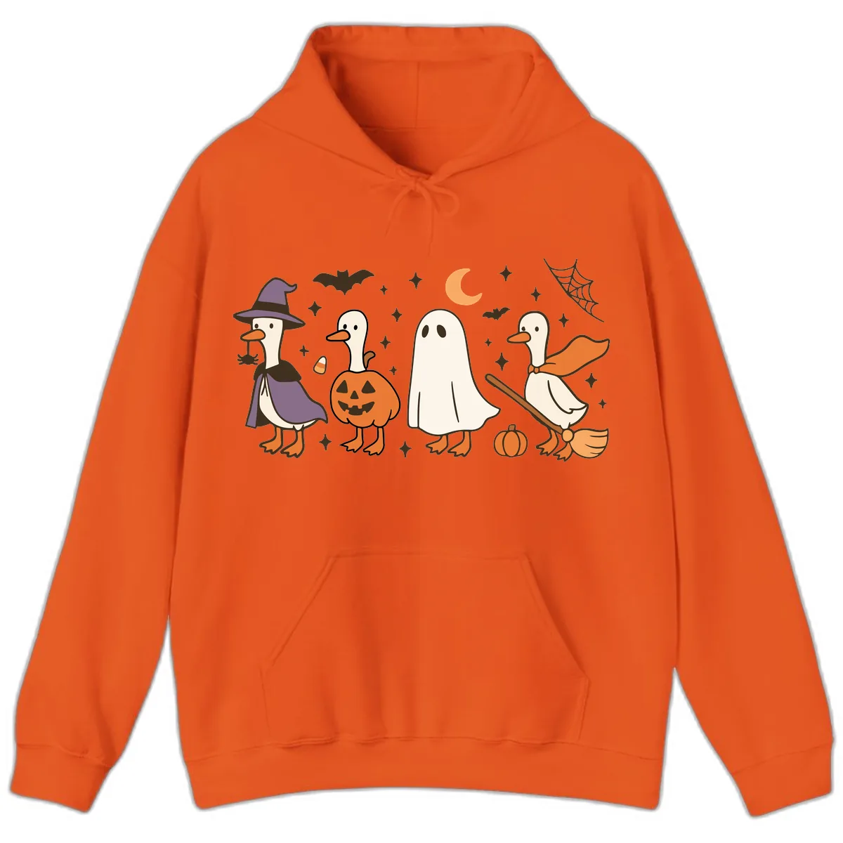 Halloween Goose Costume Party Hoodie in Orange