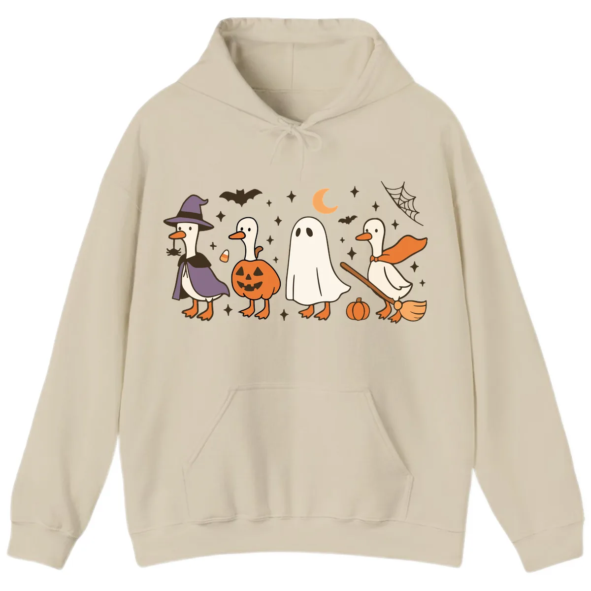 Halloween Goose Costume Party Hoodie in Sand