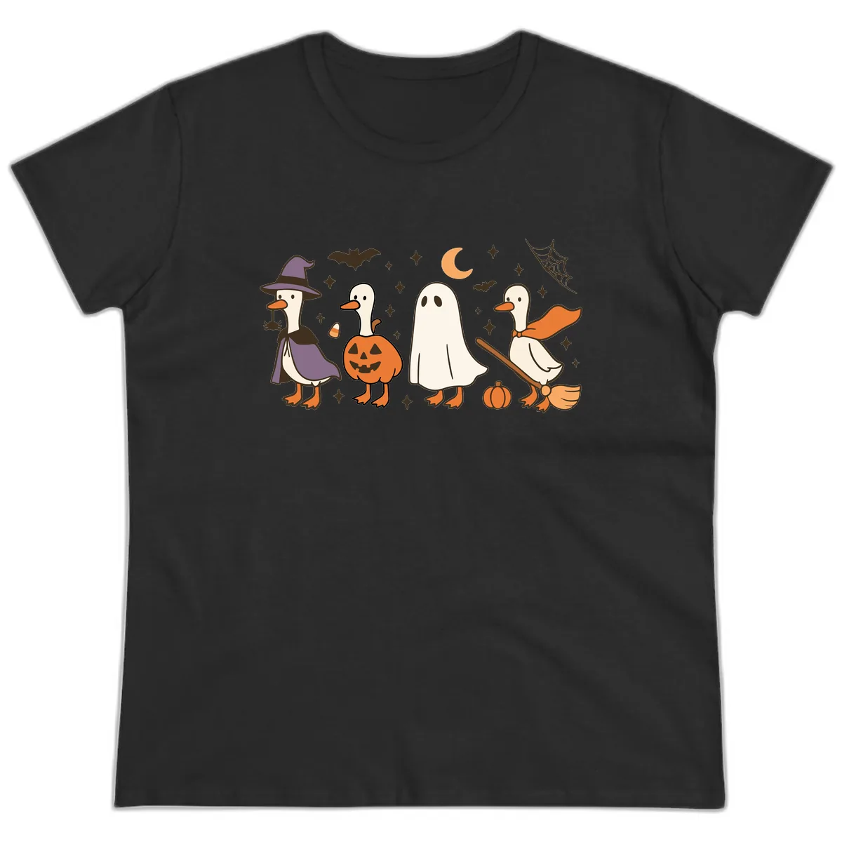 Halloween Goose Costume Party Ladies Tee in Black