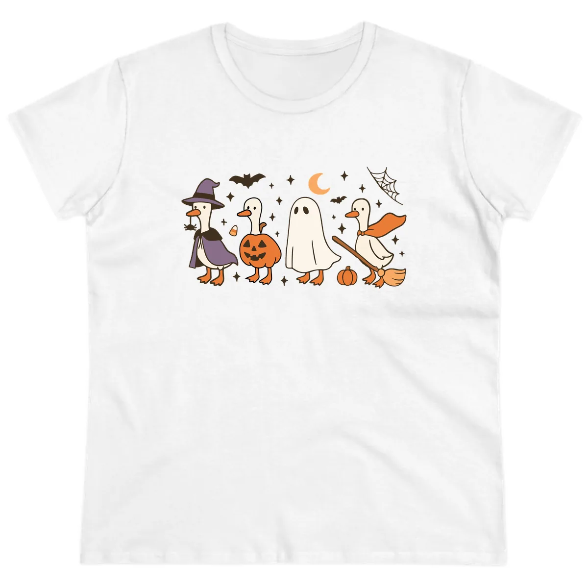 Halloween Goose Costume Party Ladies Tee in White