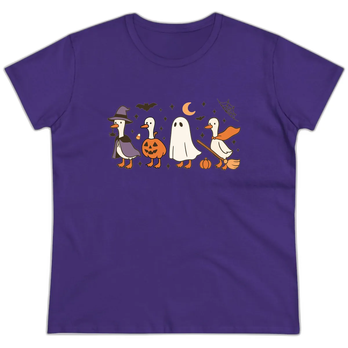 Halloween Goose Costume Party Ladies Tee in Purple