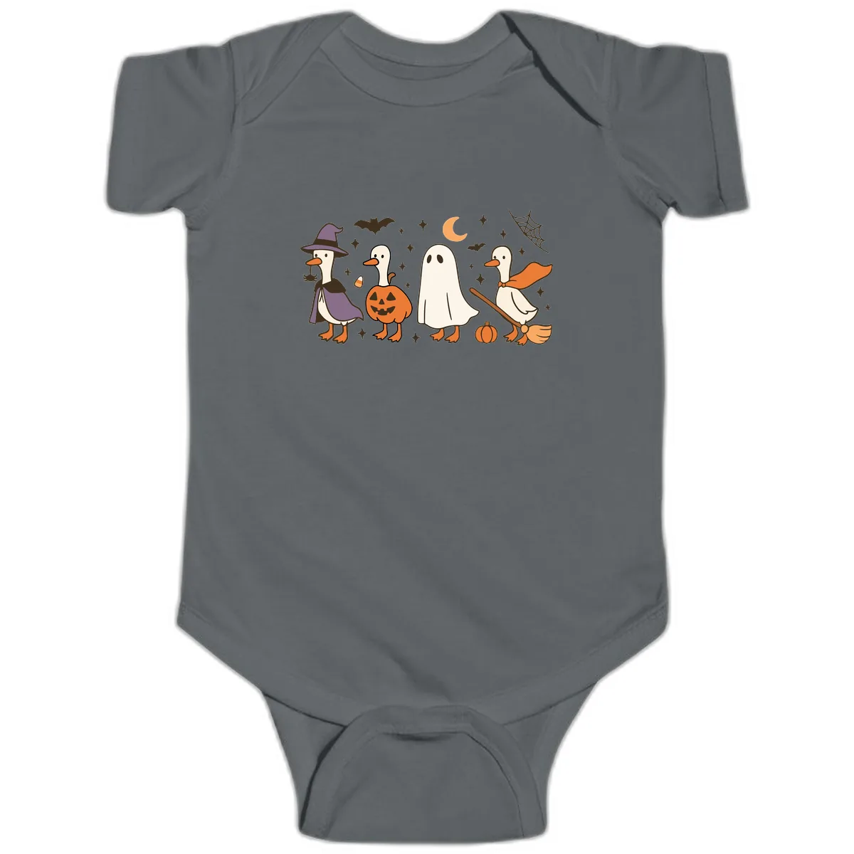 Halloween Goose Costume Party Baby Onesie in Charcoal