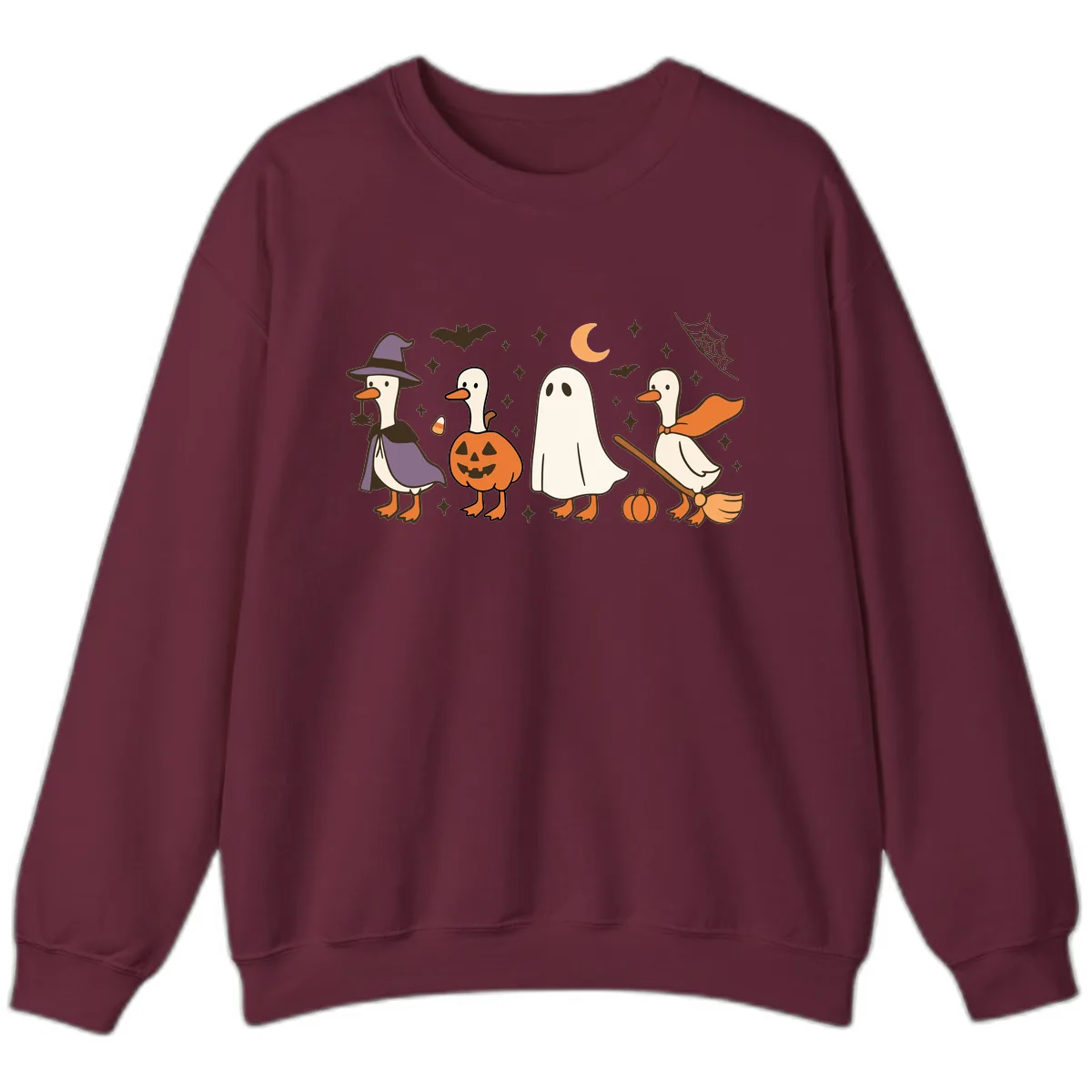 Halloween Goose Costume Party Sweatshirt in Maroon