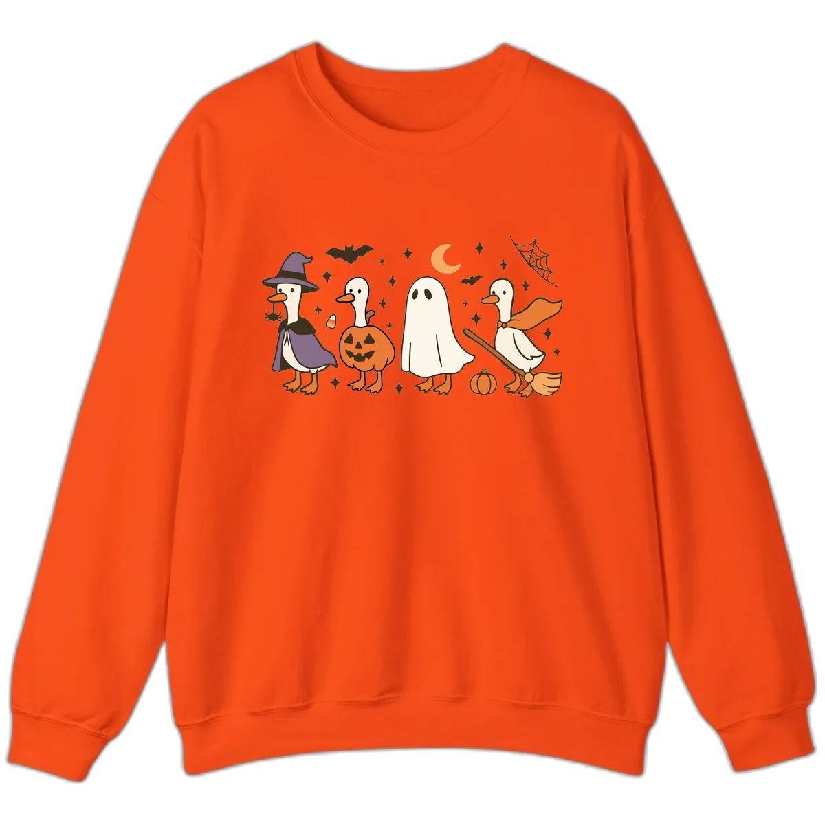 Halloween Goose Costume Party Sweatshirt in Orange