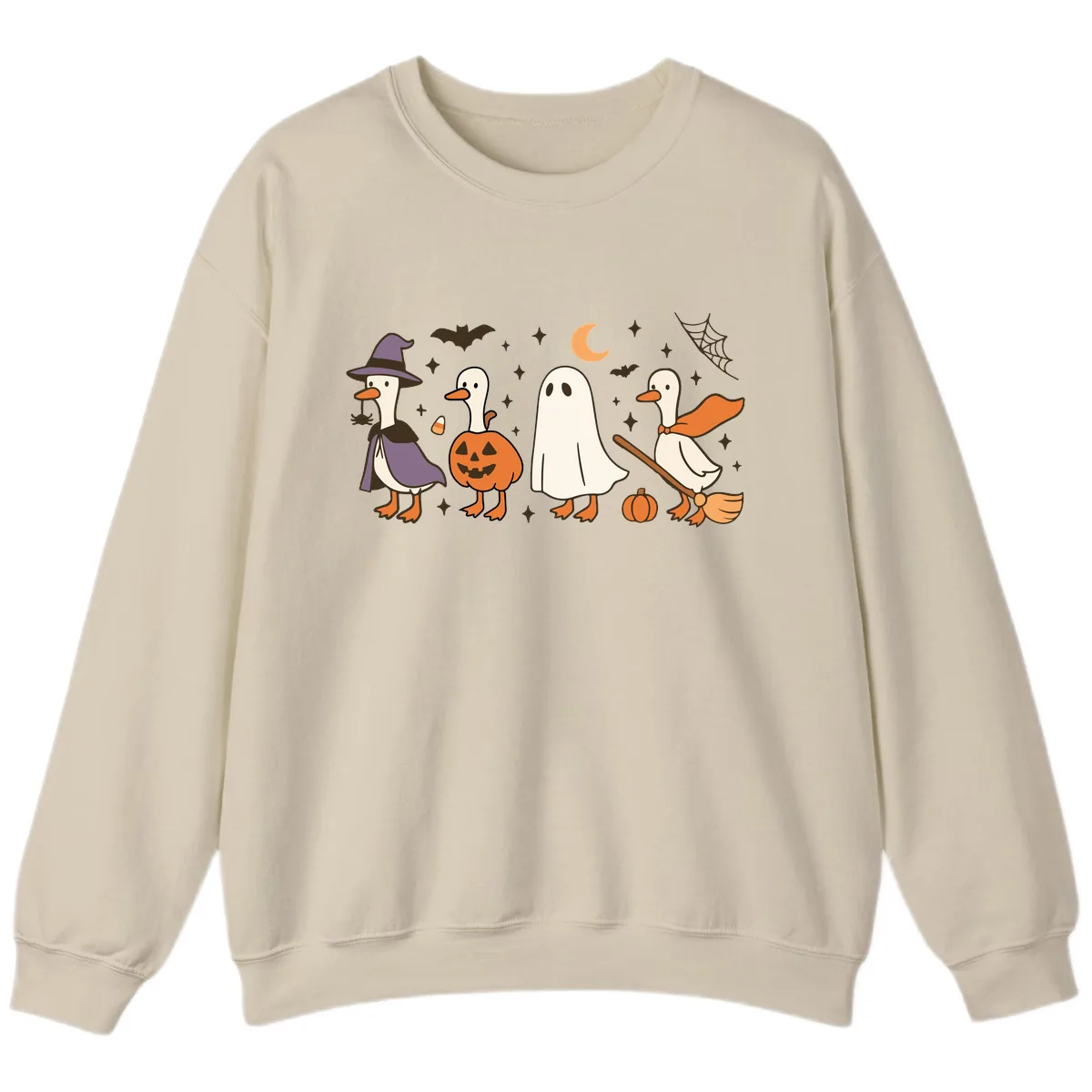 Halloween Goose Costume Party Sweatshirt in Sand