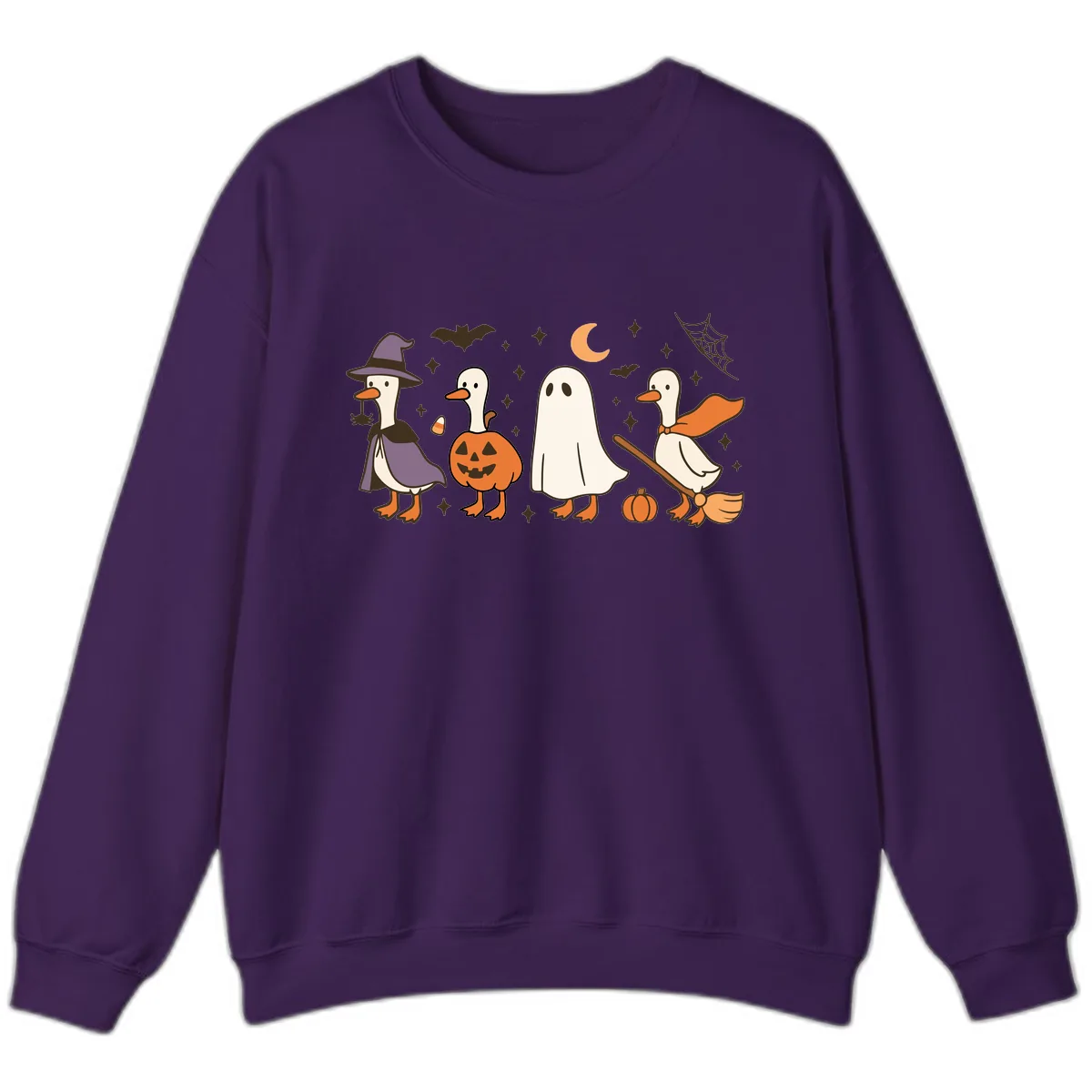 Halloween Goose Costume Party Sweatshirt in Purple