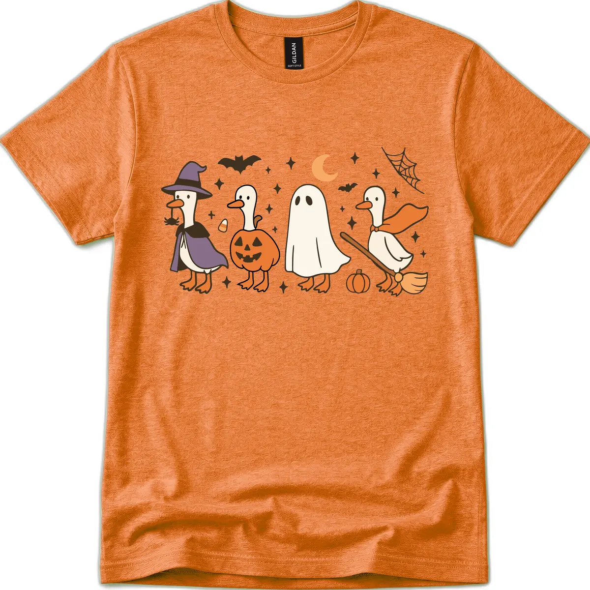 Halloween Goose Costume Party T-Shirt in Heather Orange