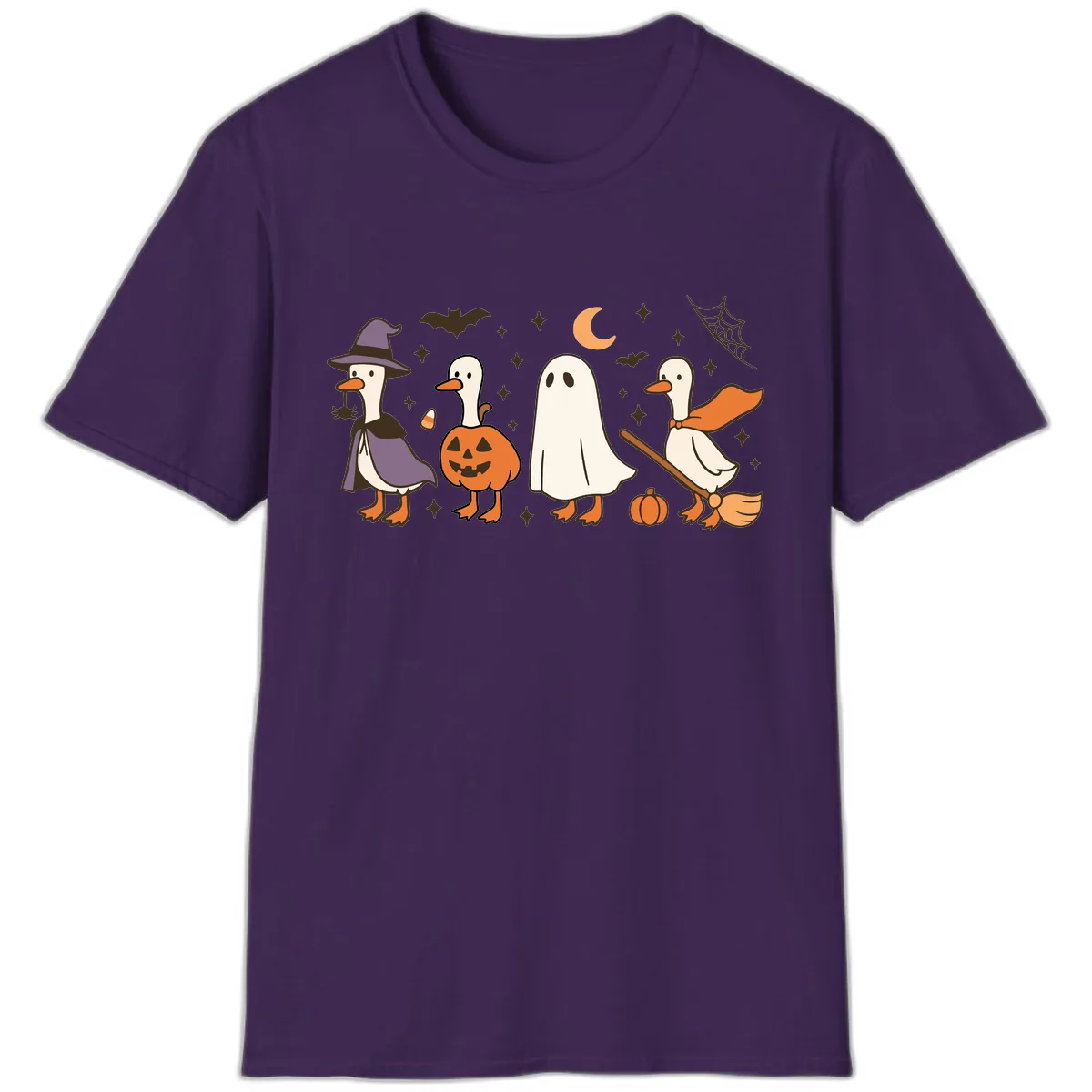 Halloween Goose Costume Party T-Shirt in Purple