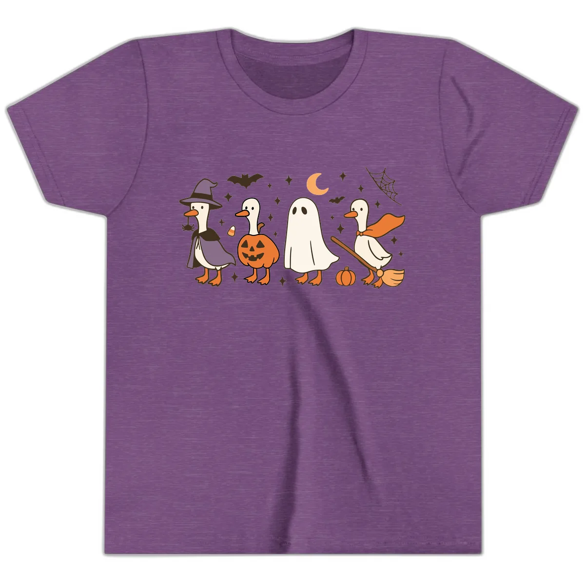 Halloween Goose Costume Party Youth T-Shirt in Heather Team Purple