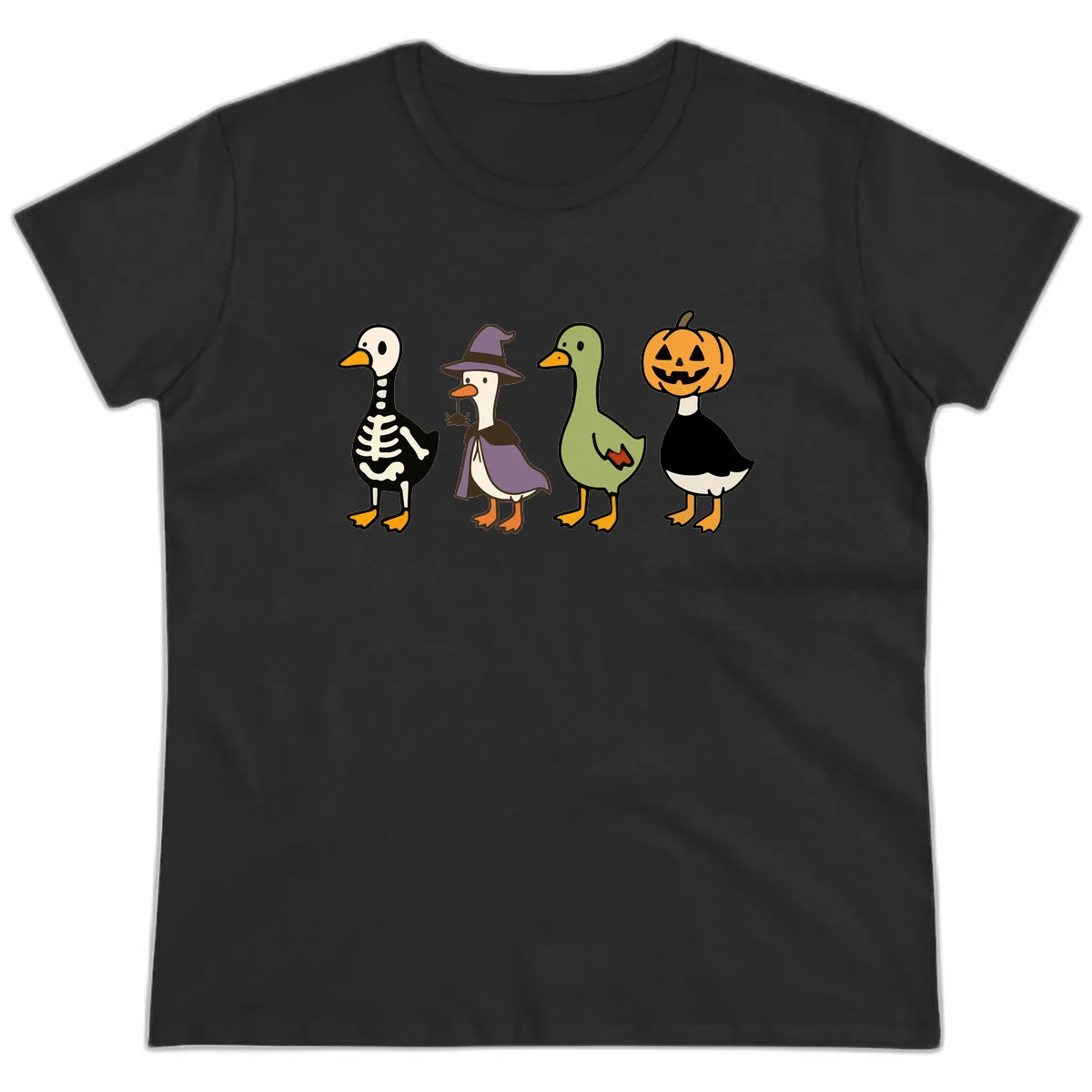 Halloween Duck Costumes Quartet Ladies Tee in Black