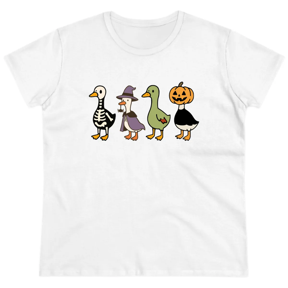 Halloween Duck Costumes Quartet Ladies Tee in White