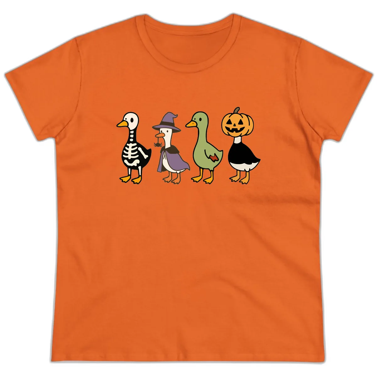Halloween Duck Costumes Quartet Ladies Tee in Orange
