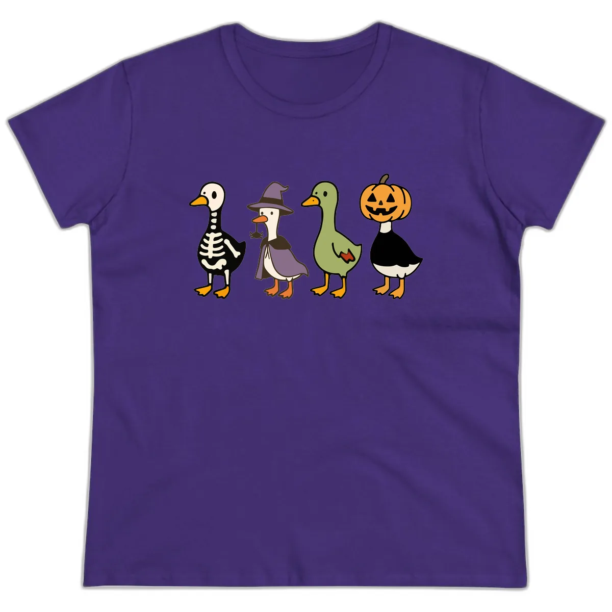 Halloween Duck Costumes Quartet Ladies Tee in Purple