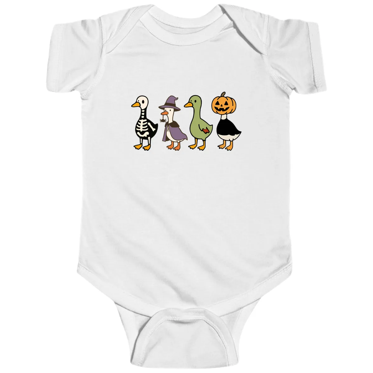 Halloween Duck Costumes Quartet Baby Onesie in White
