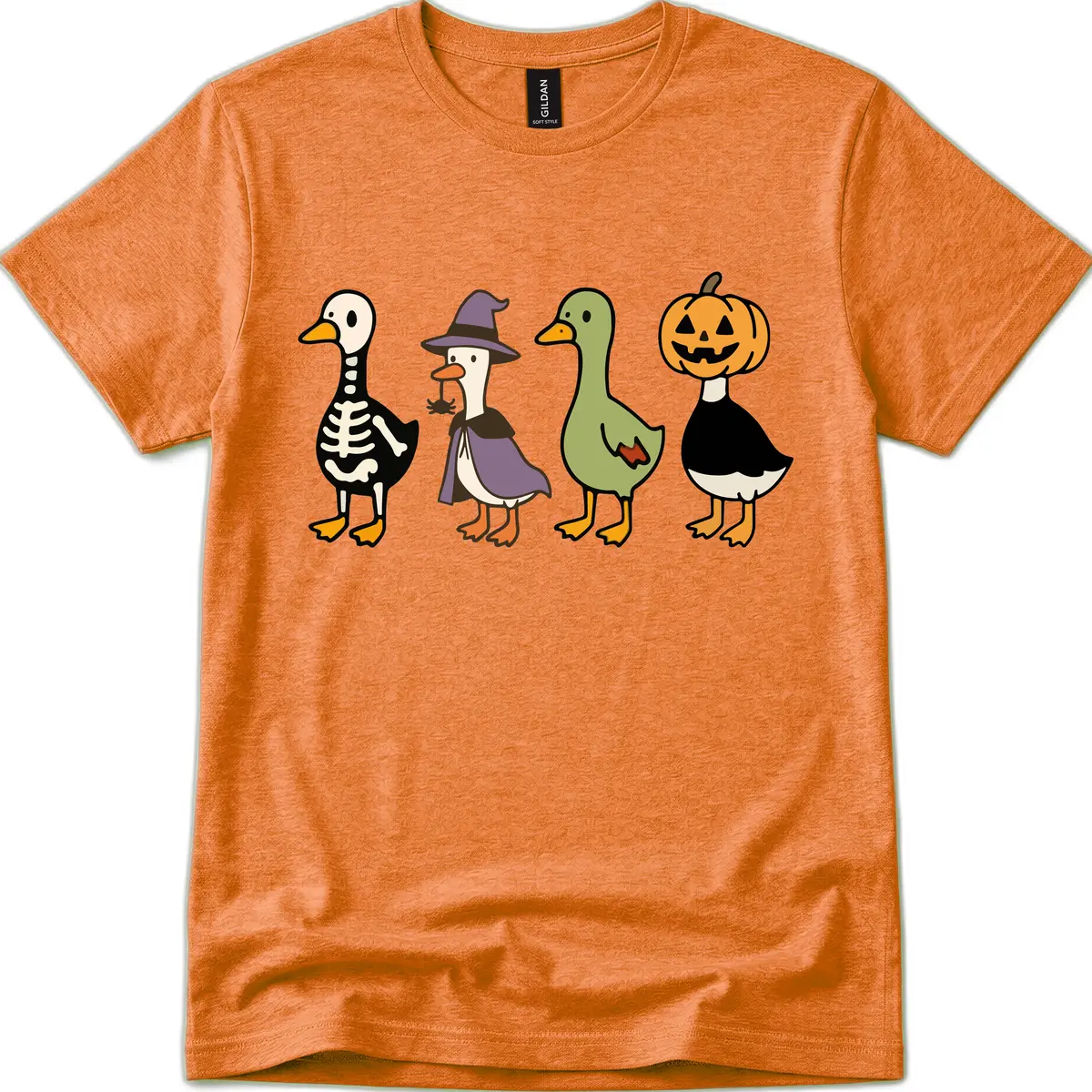 Halloween Duck Costumes Quartet T-Shirt in Heather Orange