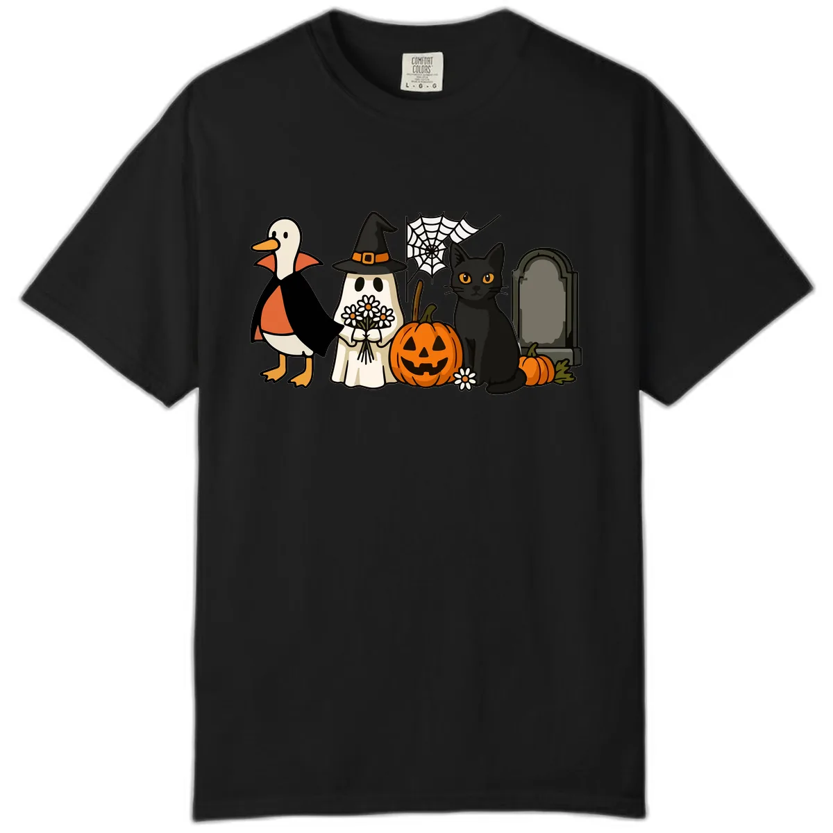 Halloween Spooky Friends Gather Comfort Color in Black