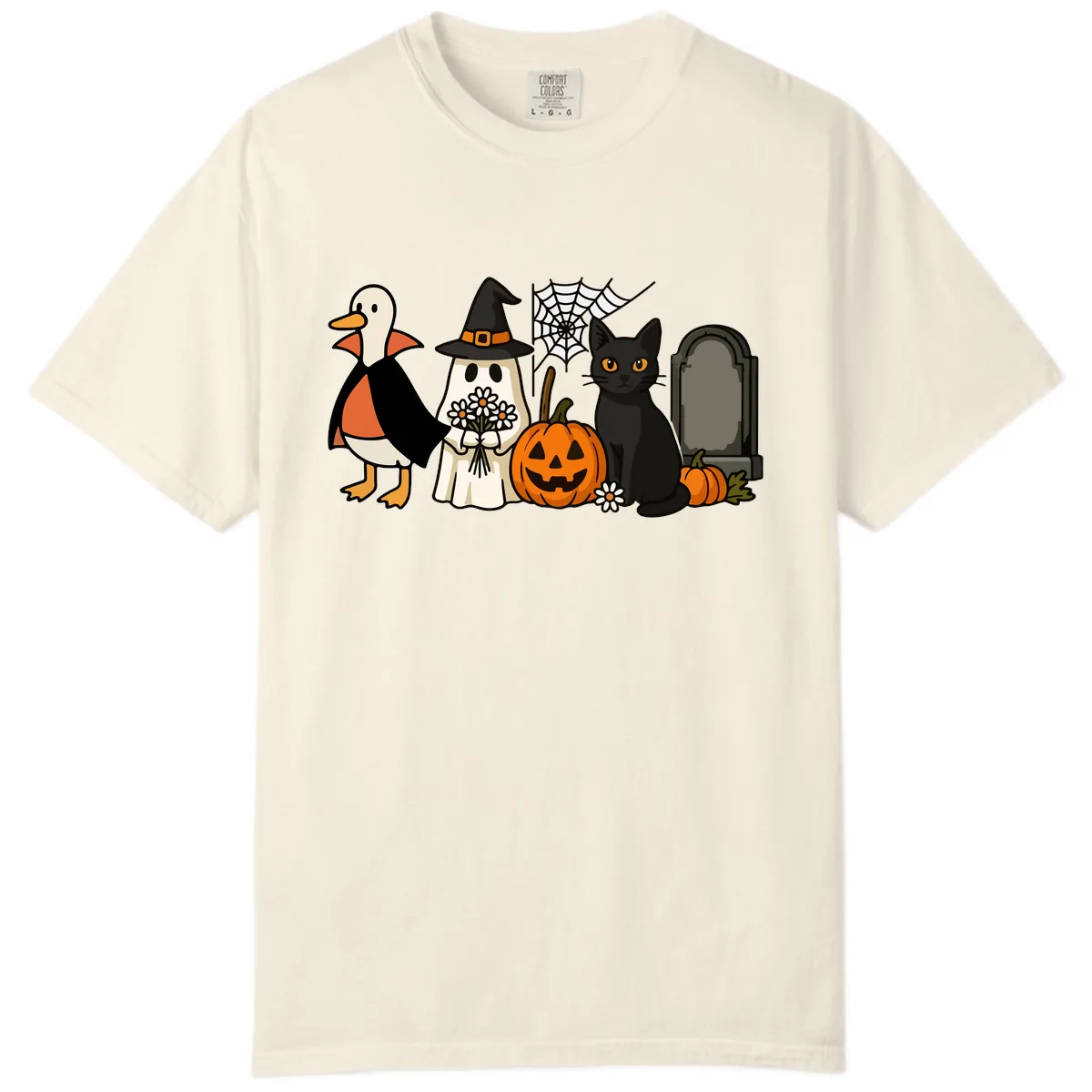Halloween Spooky Friends Gather Comfort Color in Ivory
