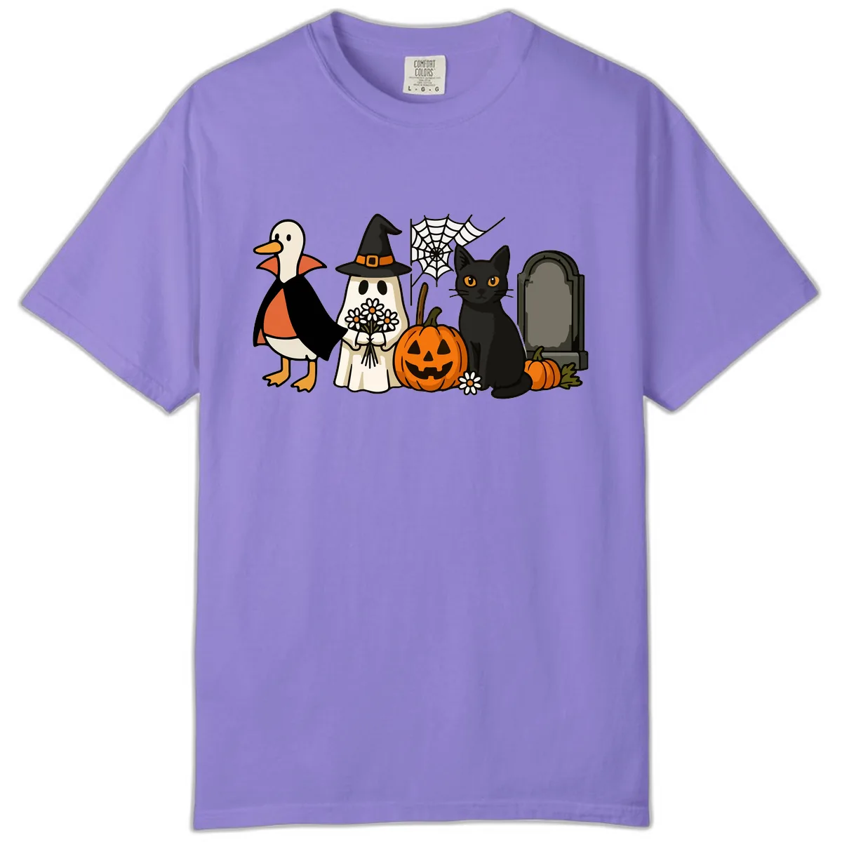 Halloween Spooky Friends Gather Comfort Color in Violet