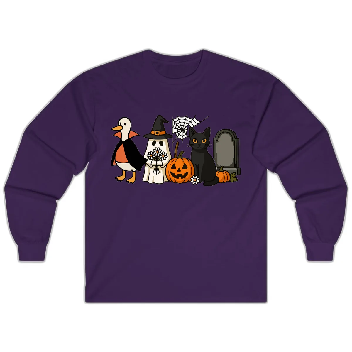 Halloween Spooky Friends Gather Long Sleeve in Purple