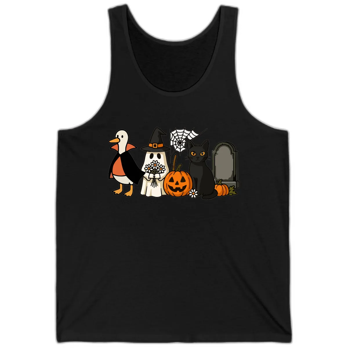 Halloween Spooky Friends Gather Tank in Black