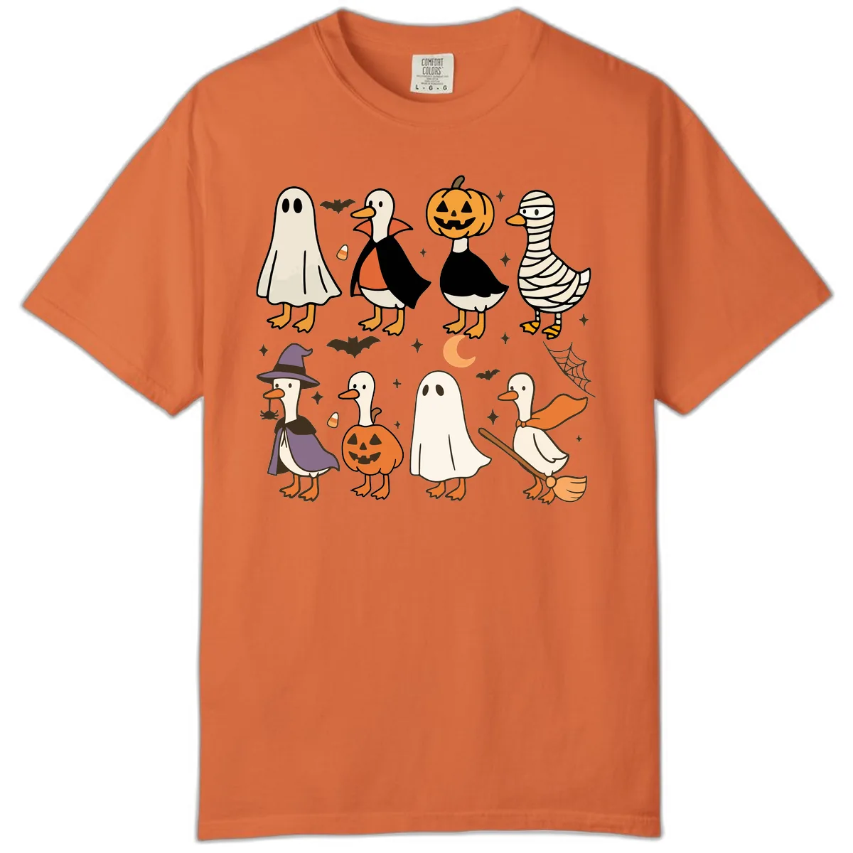 Funny Halloween Ducks Costume Collection Comfort Color in Burnt Orange