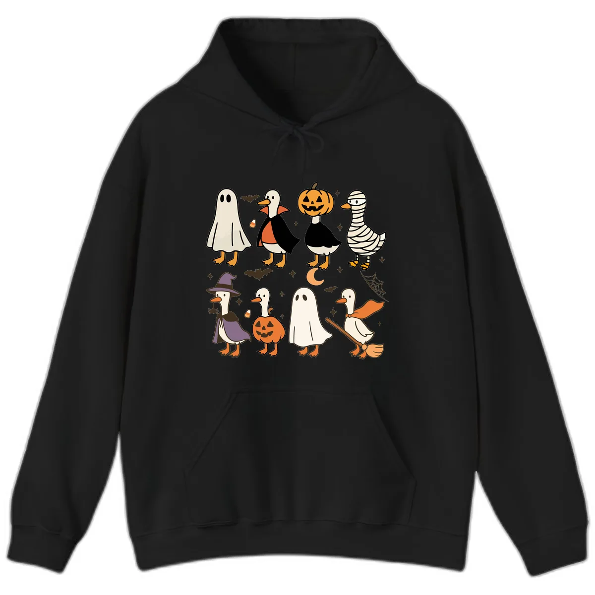 Funny Halloween Ducks Costume Collection Hoodie in Black