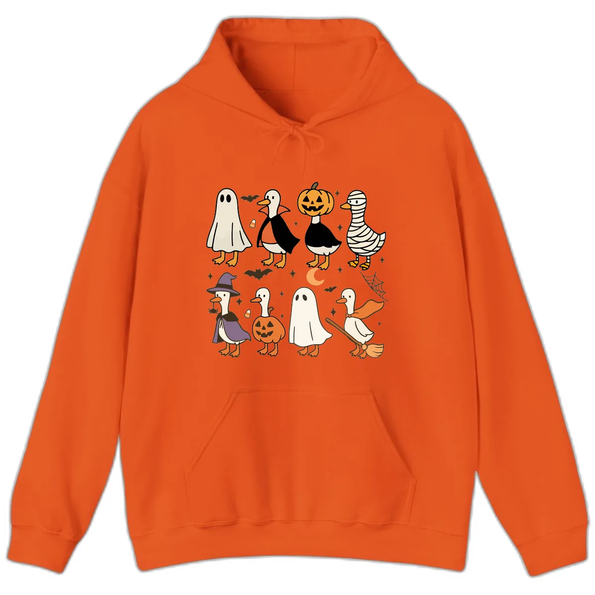 Funny Halloween Ducks Costume Collection Hoodie in Orange