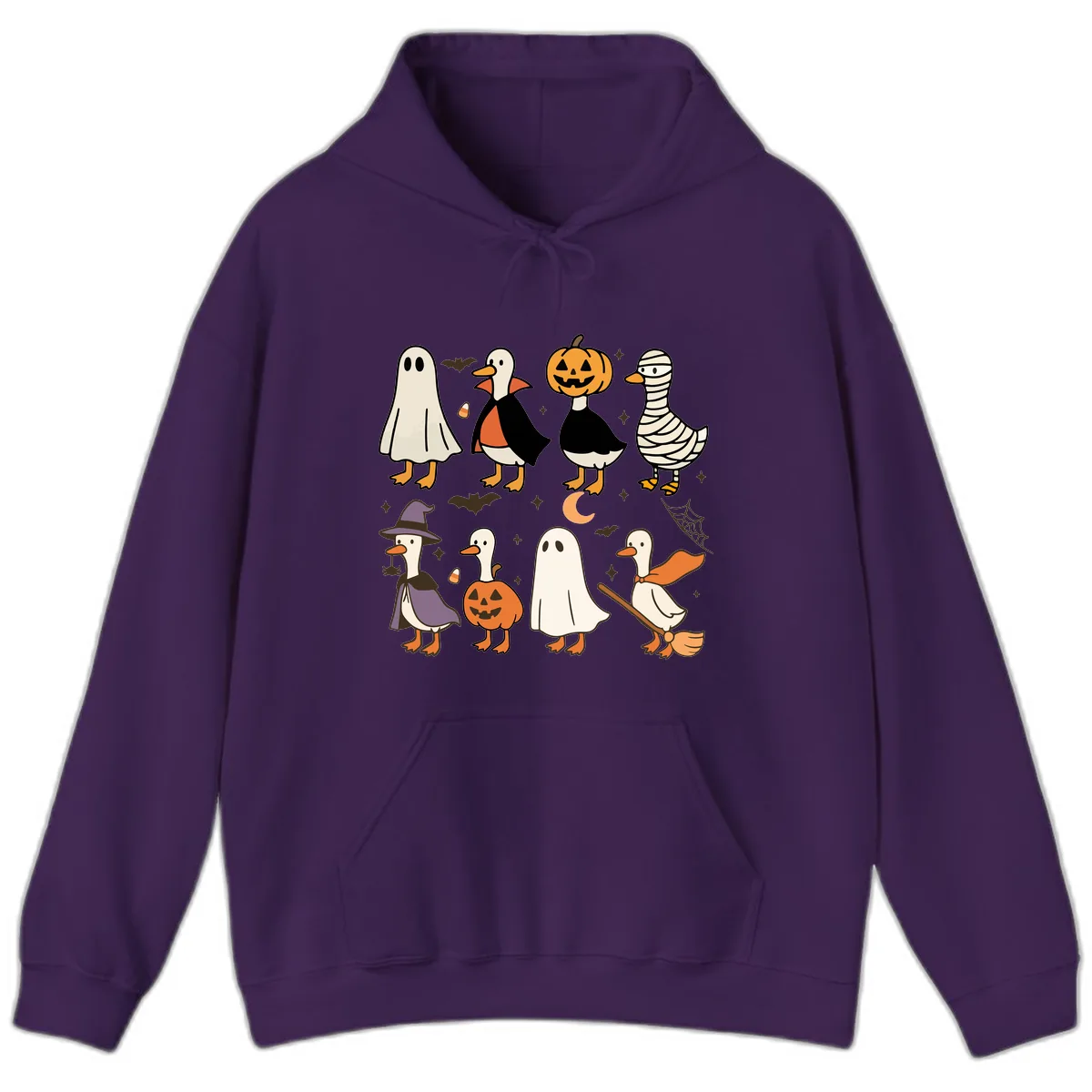 Funny Halloween Ducks Costume Collection Hoodie in Purple