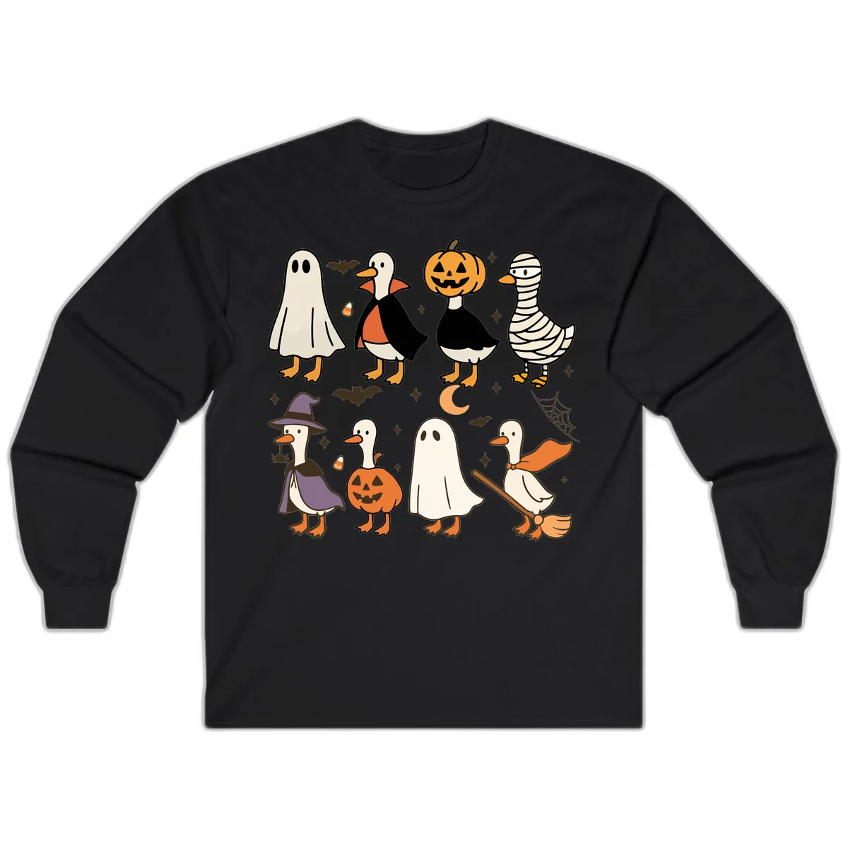 Funny Halloween Ducks Costume Collection Long Sleeve in Black