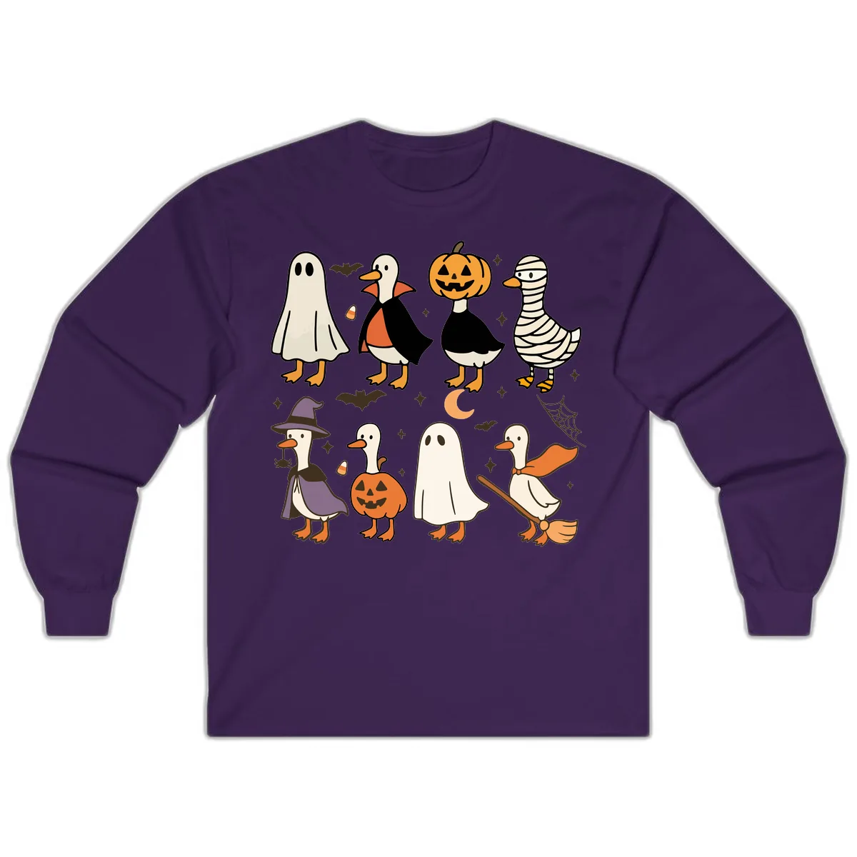 Funny Halloween Ducks Costume Collection Long Sleeve in Purple