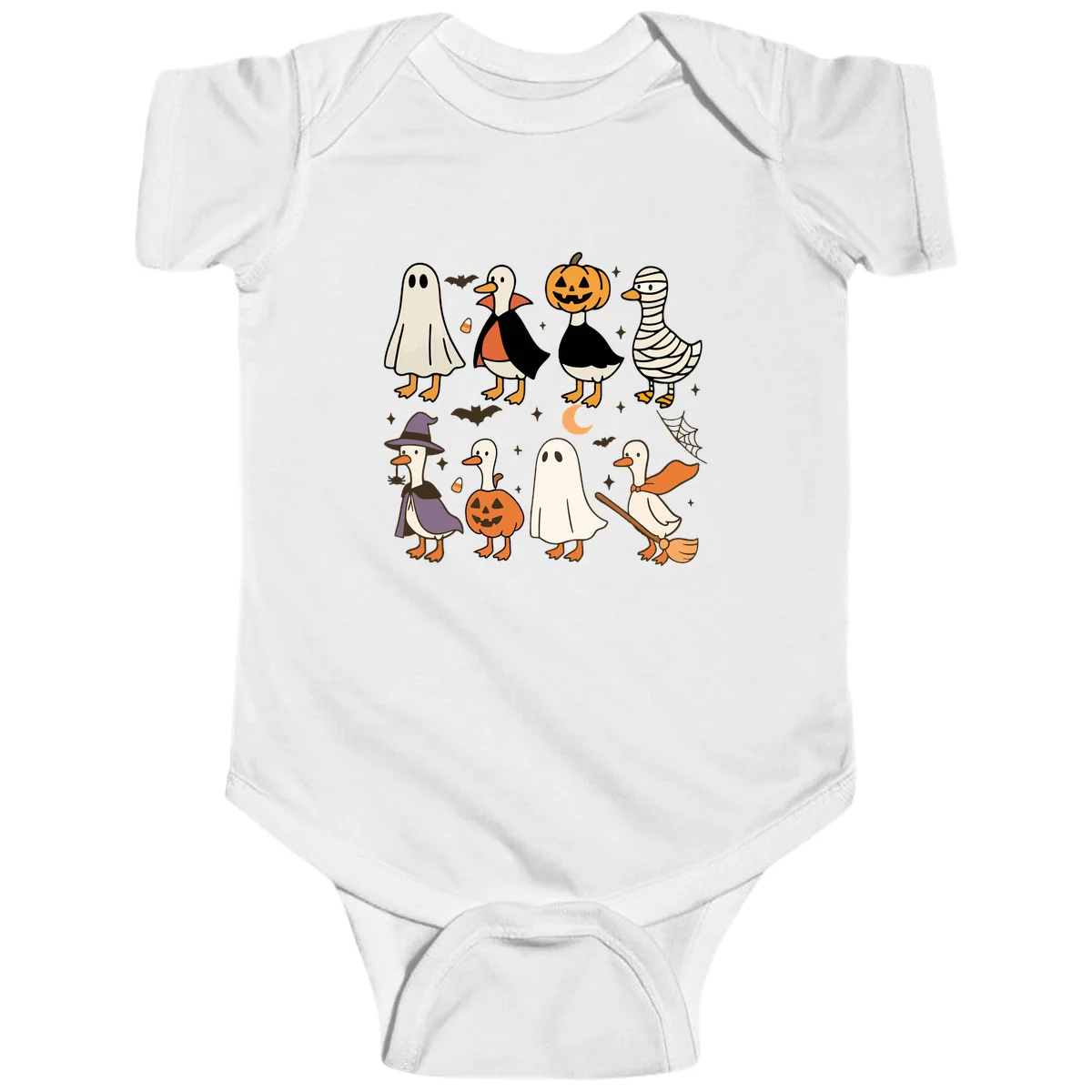 Funny Halloween Ducks Costume Collection Baby Onesie in White