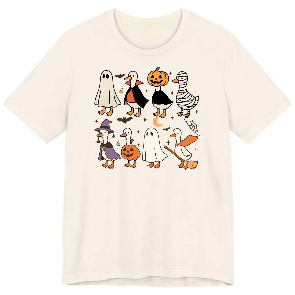 Funny Halloween Ducks Costume Collection Premium T-Shirt in Natural