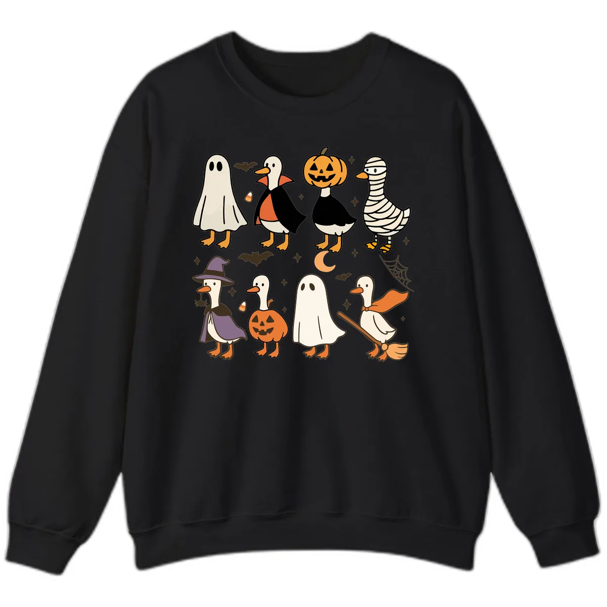Funny Halloween Ducks Costume Collection Sweatshirt in Black