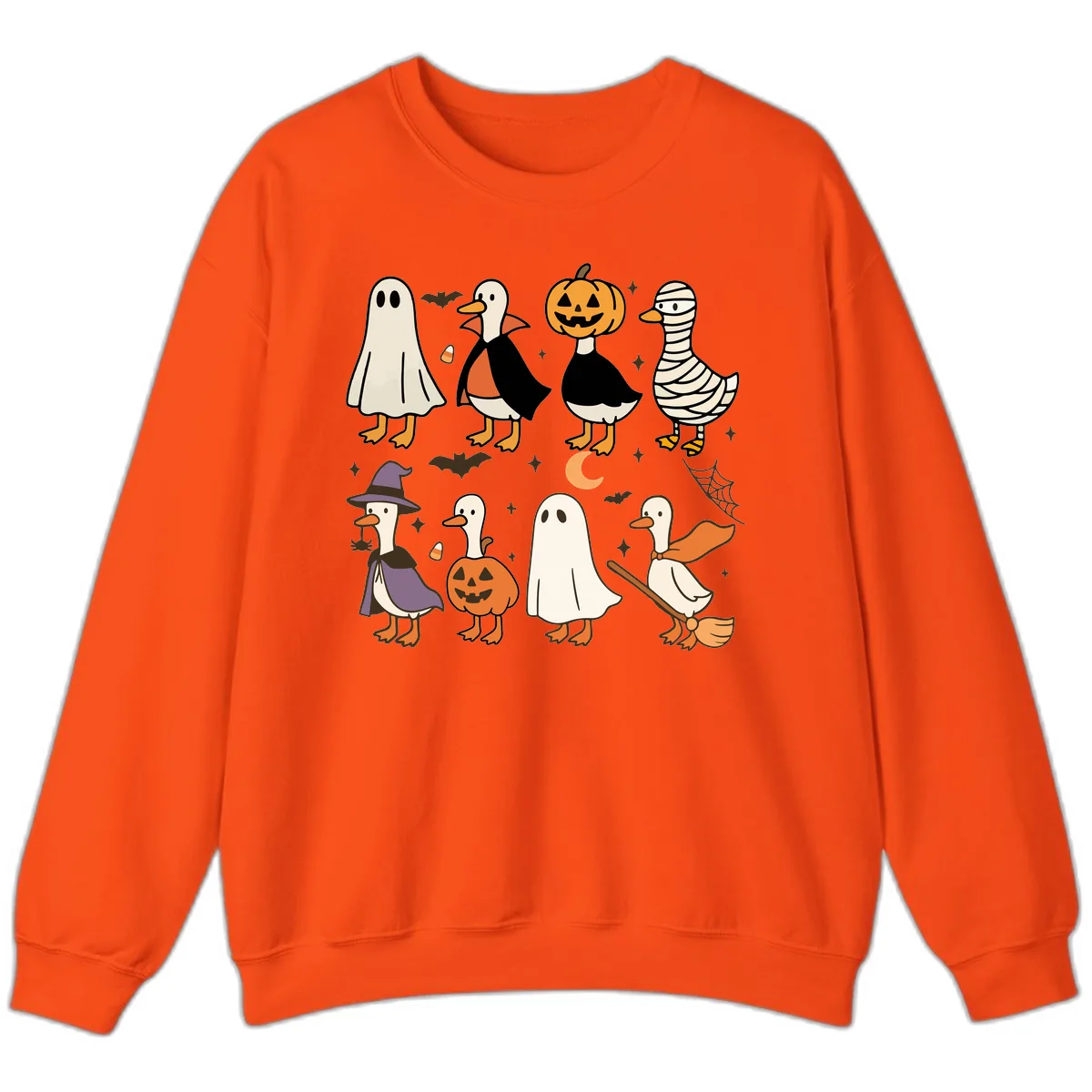Funny Halloween Ducks Costume Collection Sweatshirt in Orange