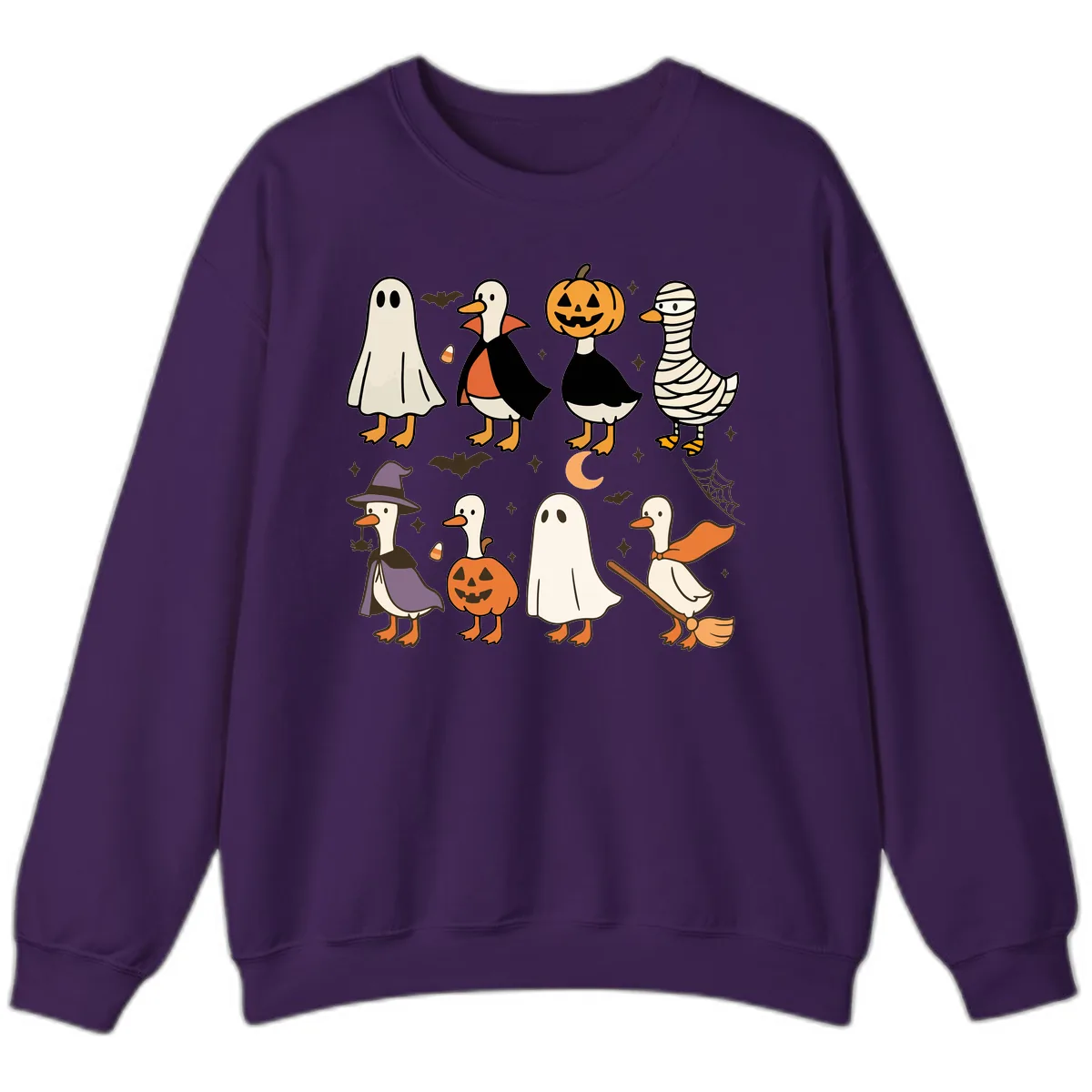 Funny Halloween Ducks Costume Collection Sweatshirt in Purple
