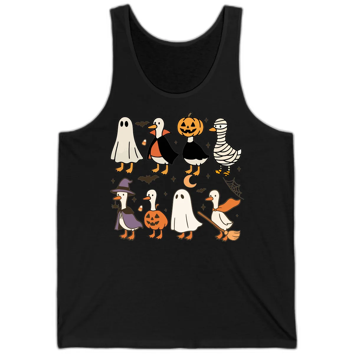 Funny Halloween Ducks Costume Collection Tank in Black