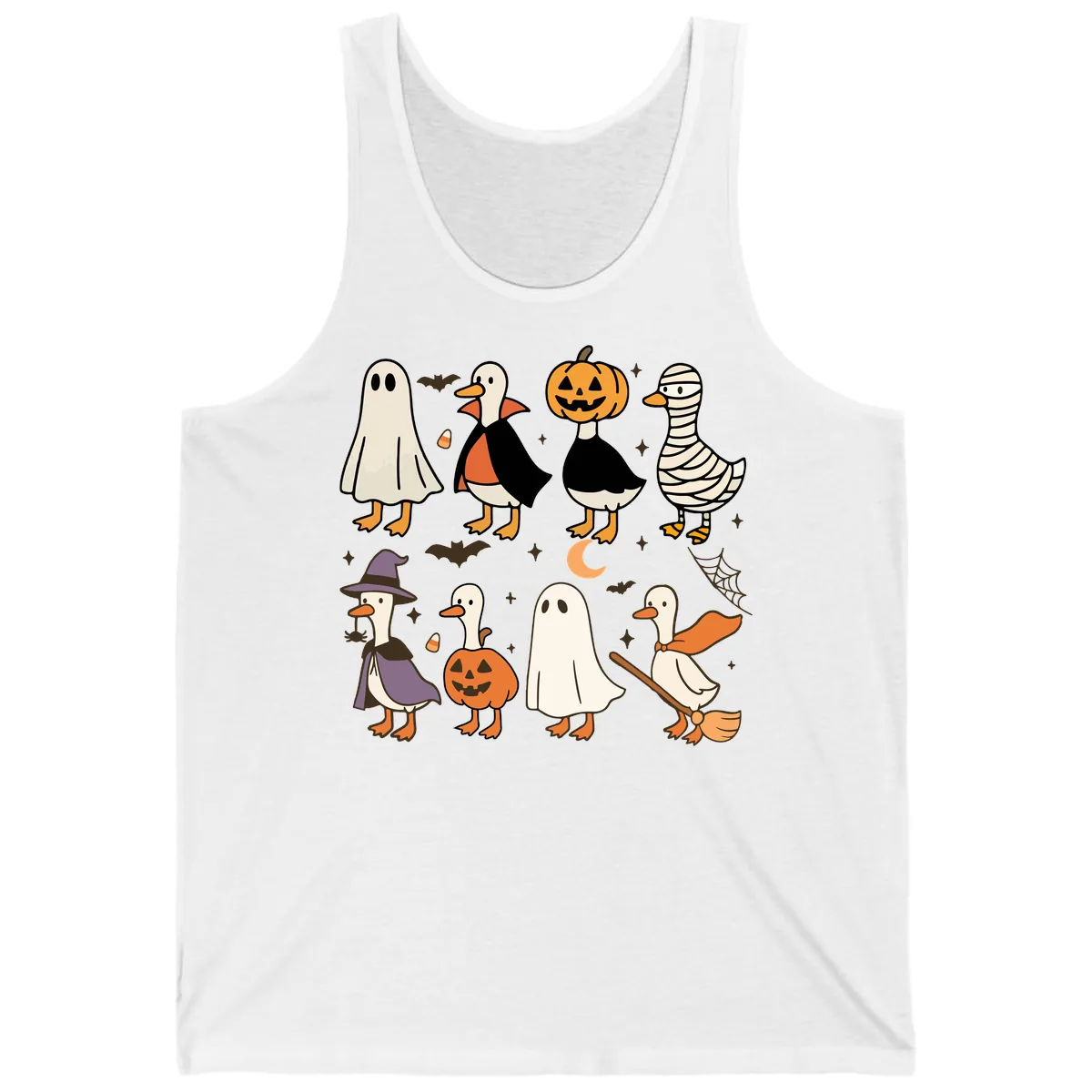 Funny Halloween Ducks Costume Collection Tank in White