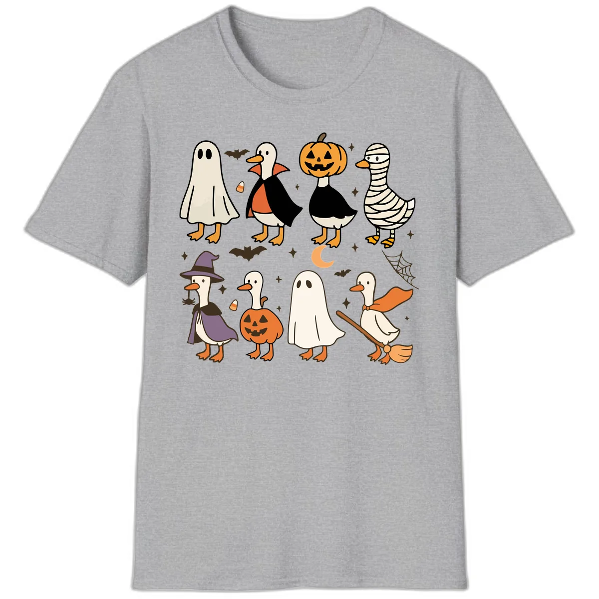 Funny Halloween Ducks Costume Collection T-Shirt in Sport Grey