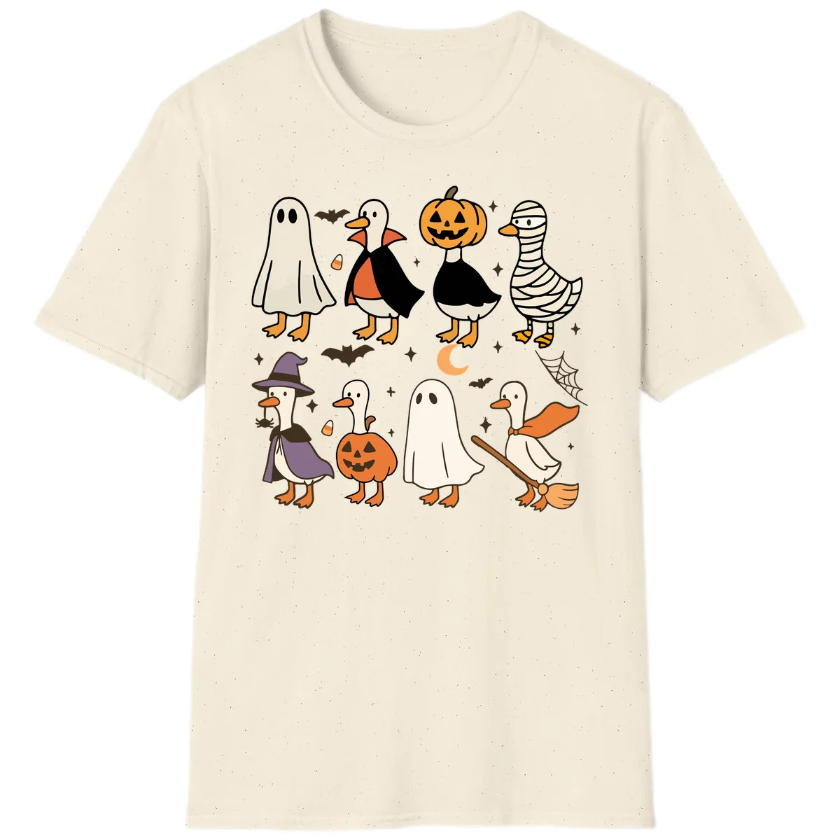 Funny Halloween Ducks Costume Collection T-Shirt in Natural