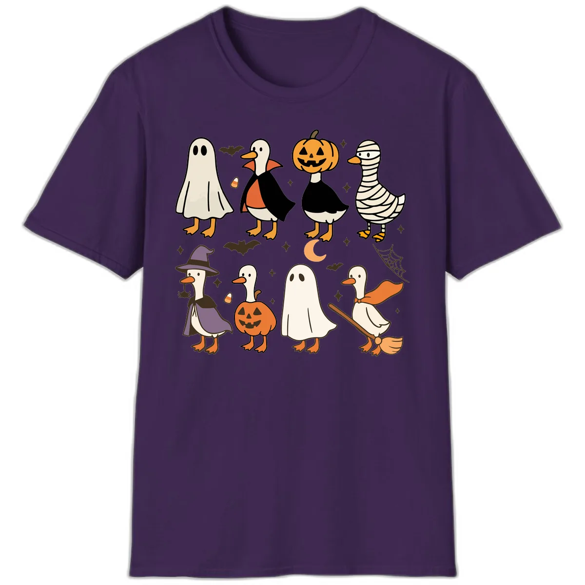 Funny Halloween Ducks Costume Collection T-Shirt in Purple
