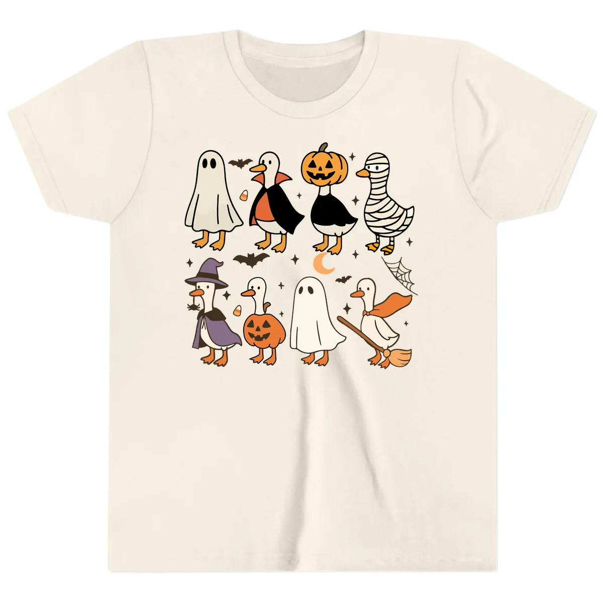 Funny Halloween Ducks Costume Collection Youth T-Shirt in Natural