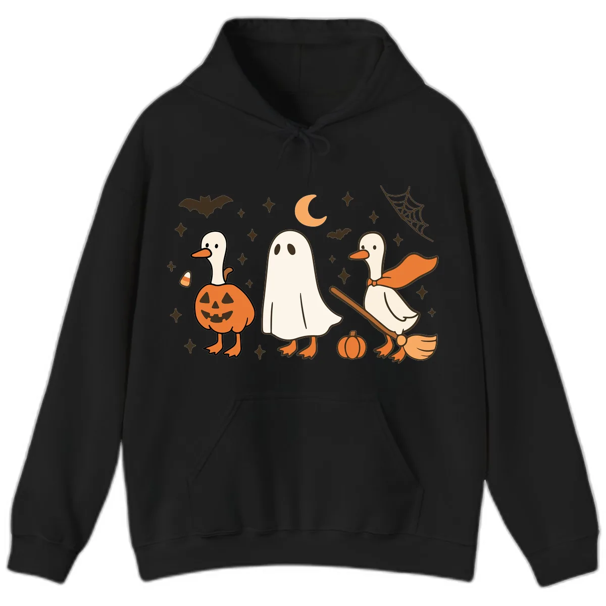 Halloween Goose Squad Costume Party Hoodie in Black