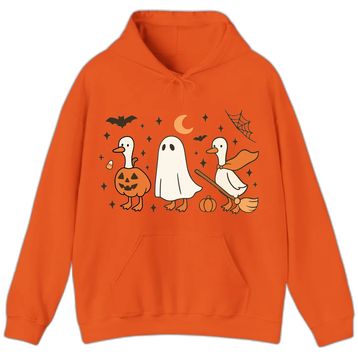 Halloween Goose Squad Costume Party Hoodie in Orange