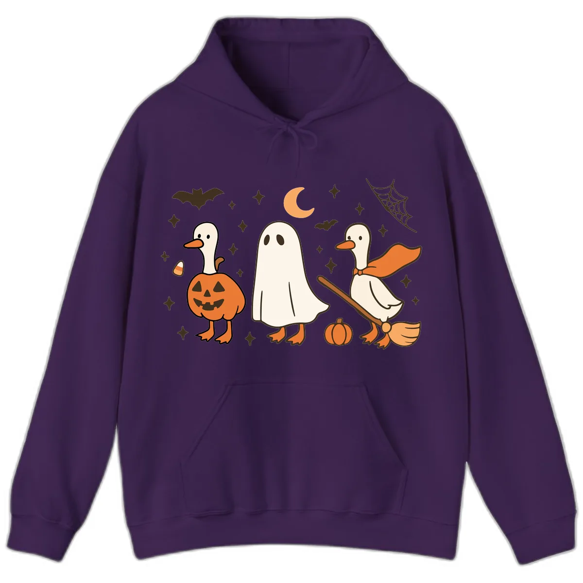 Halloween Goose Squad Costume Party Hoodie in Purple