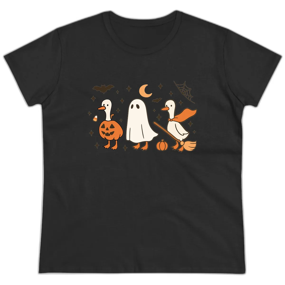 Halloween Goose Squad Costume Party Ladies Tee in Black